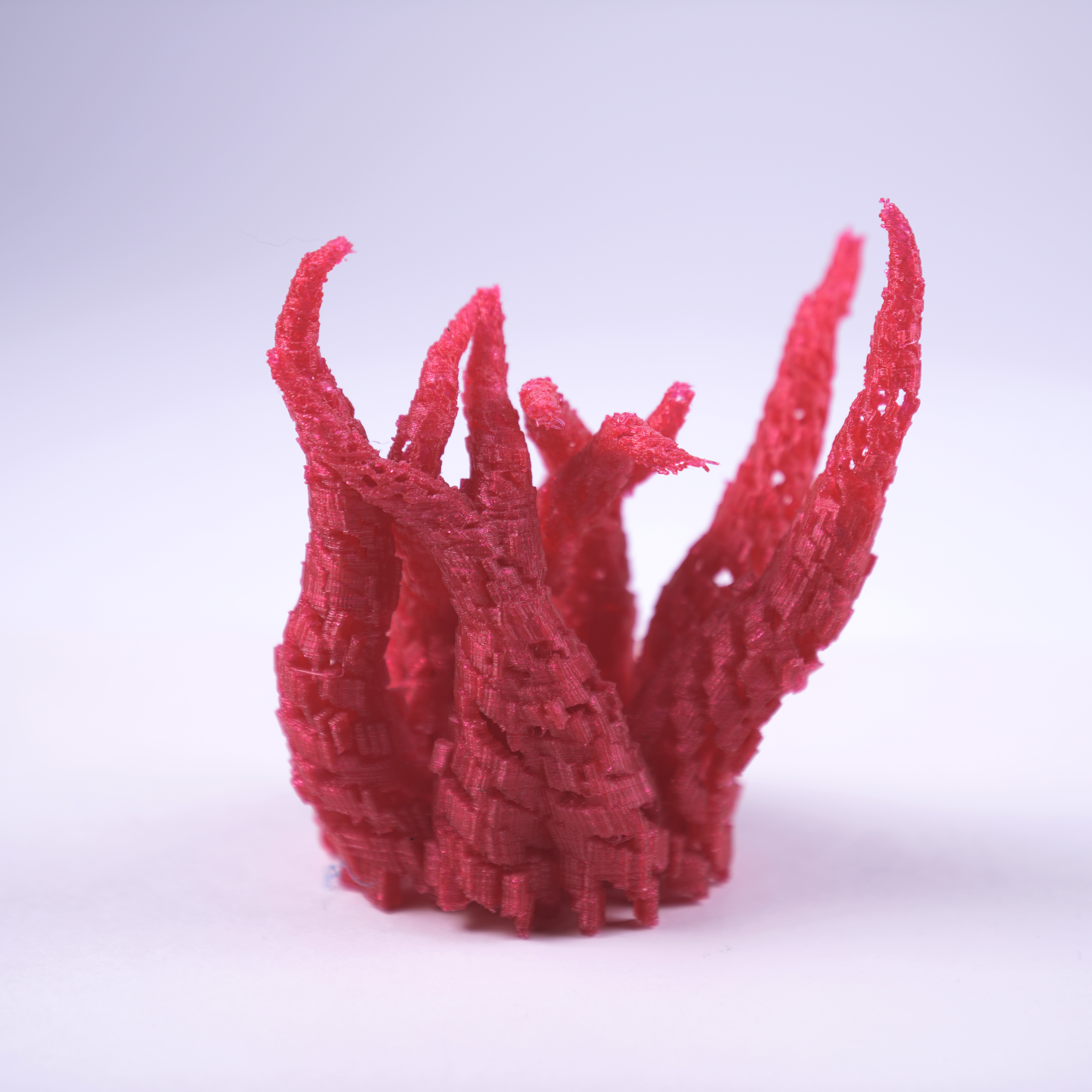 genF1 PETG print: ribboned isosurface with cellular cavities